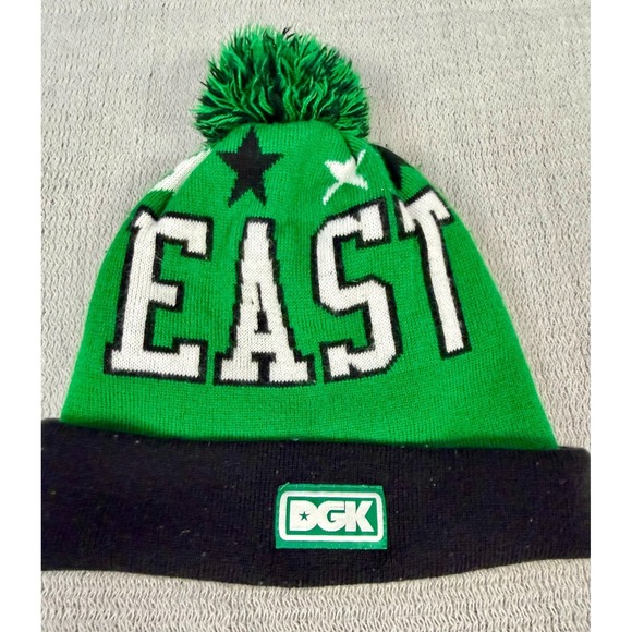 DGK Other - DGK East Coast Skate Beanie Black & Green with Pom Pom